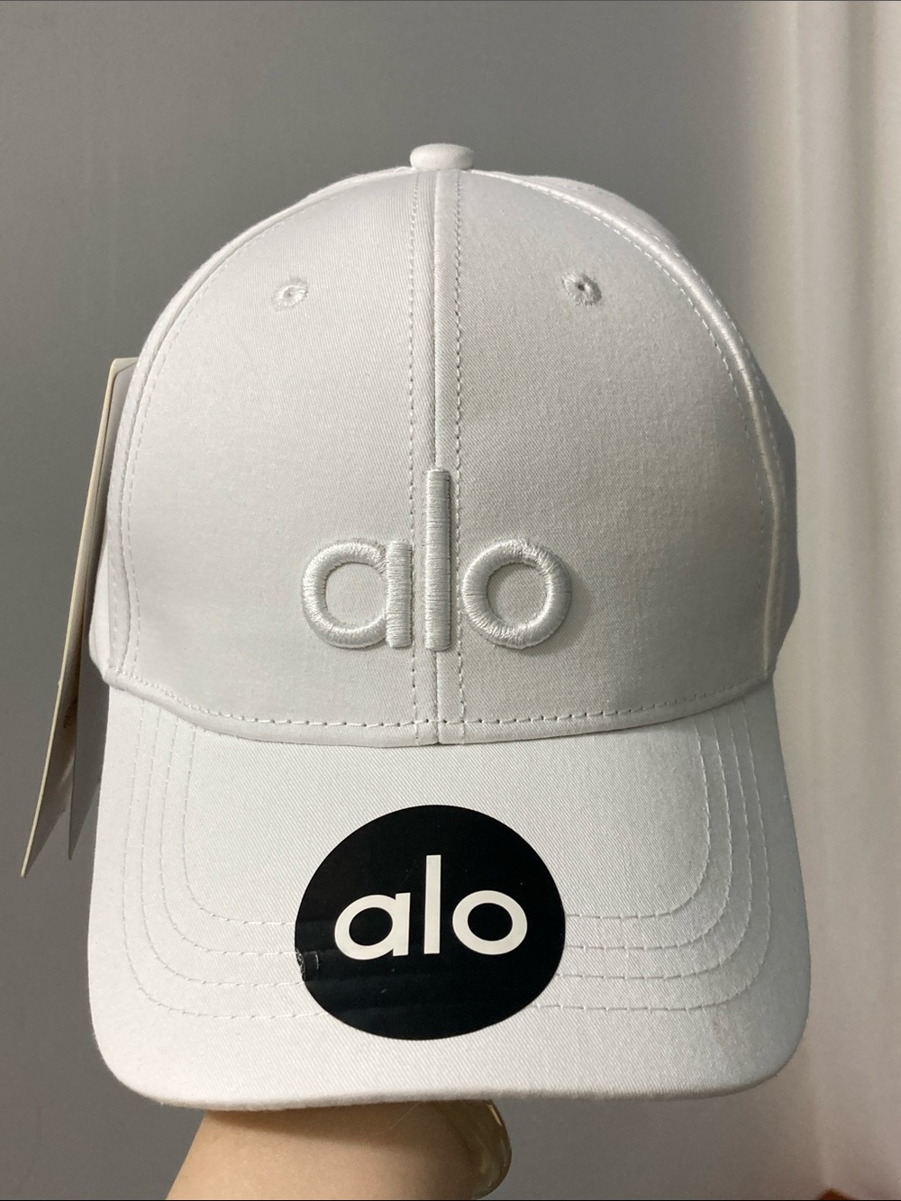 ALO Yoga White Embroidered Logo Baseball Cap